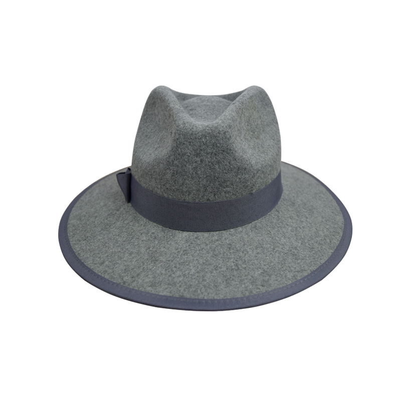 定制手工制作復古优雅女士帽子澳大利亚 100% 羊毛硬扁宽檐毡软呢帽 