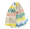 製造商熱賣時尚披肩頸圍巾復古黃葉花卉圖案印花頭巾高級棉圍巾